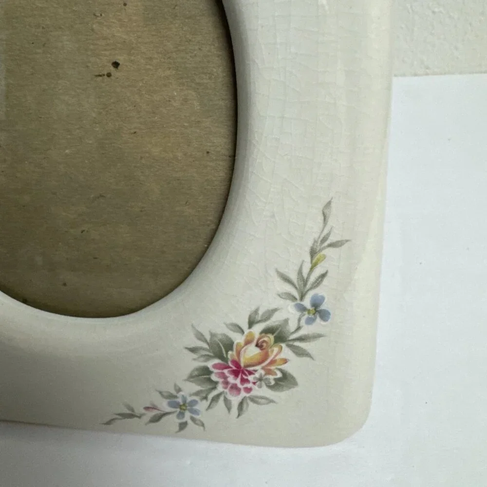 Vintage Ceramic Floral Collage Frame 7 Photos 12.75